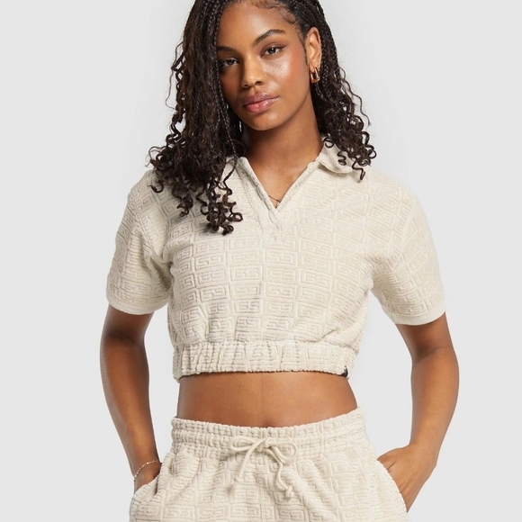 Gymshark Tops - Gymshark Monogram Towel Crop Top